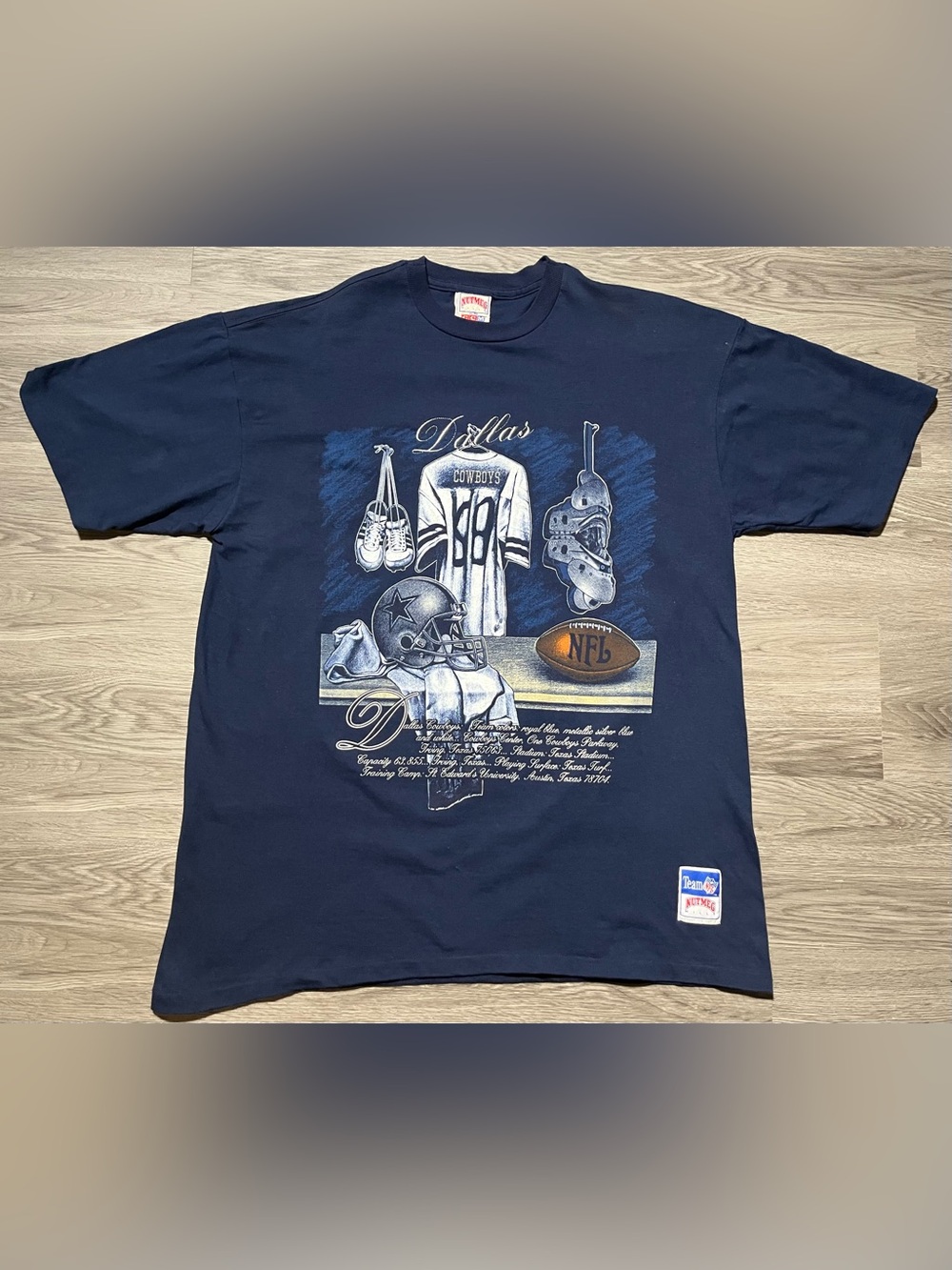 90s Dallas Cowboys team NFL CCM nutmeg Mills single stitch graphic T-shirt XL